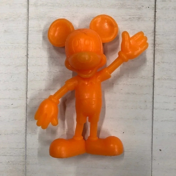 Louis Marx Toys Walt Disney figurine vtg 1960s RARE 6" Neon Orange Mickey Mouse - Picture 1 of 6